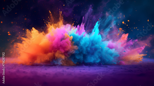 Abstract background of dust explosion for Holi festival  traditional Indian festival