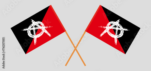 Crossed flags of anarchy. Official colors. Correct proportion