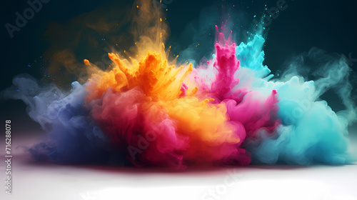Abstract background of dust explosion for Holi festival  traditional Indian festival