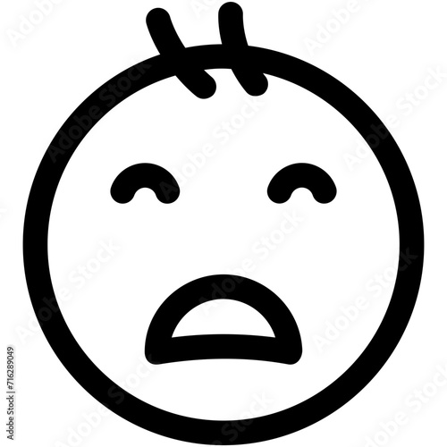Baby Weeping Vector Icon 