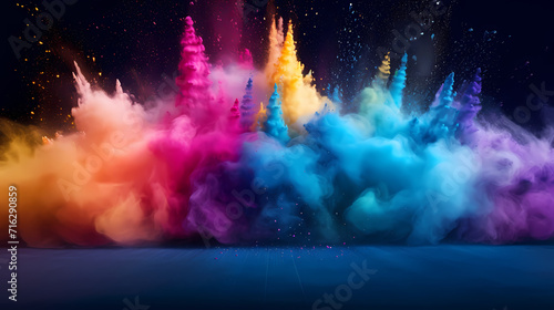 Dust explosion abstract background  Holi background