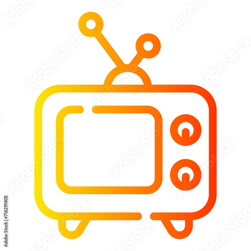 tv Line Gradient Icon