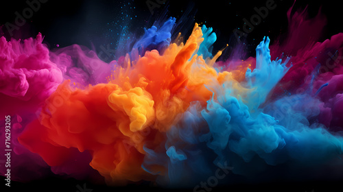 Dust explosion abstract background, Holi background © Derby