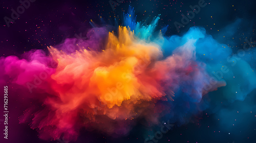 Dust explosion abstract background  Holi background