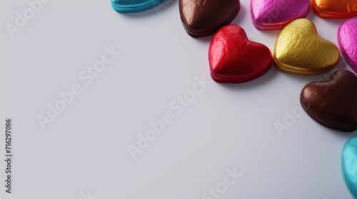 Heart shape candy in a box for valentine day.