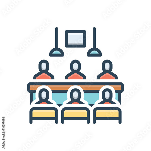 Color illustration icon for meeting