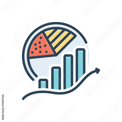 Color illustration icon for statistical model