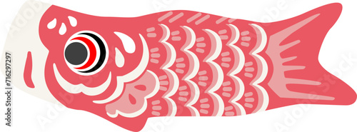 ピンクの鯉のぼりのベクターイラスト