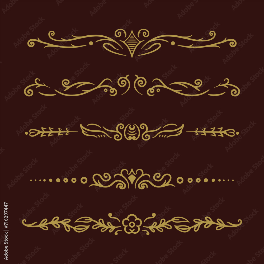 Ornament Vector Set of Floral Border and Arrow Decoration Ornament Vector Set of Floral Border and Arrow Decoration