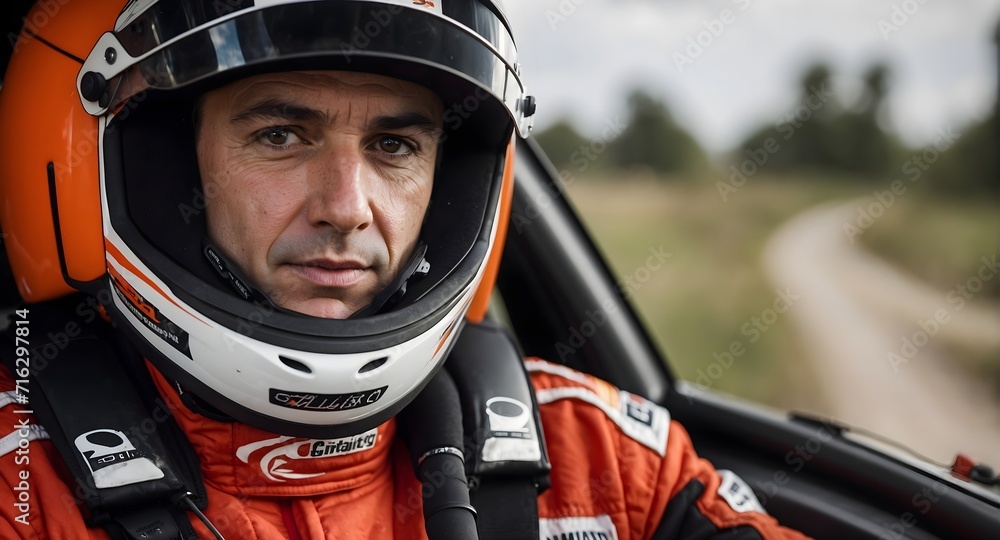 portrait of a rally driver portrait of a rally driver