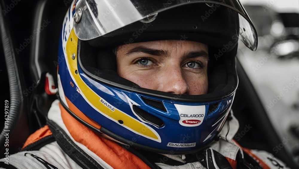 portrait of a rally driver portrait of a rally driver