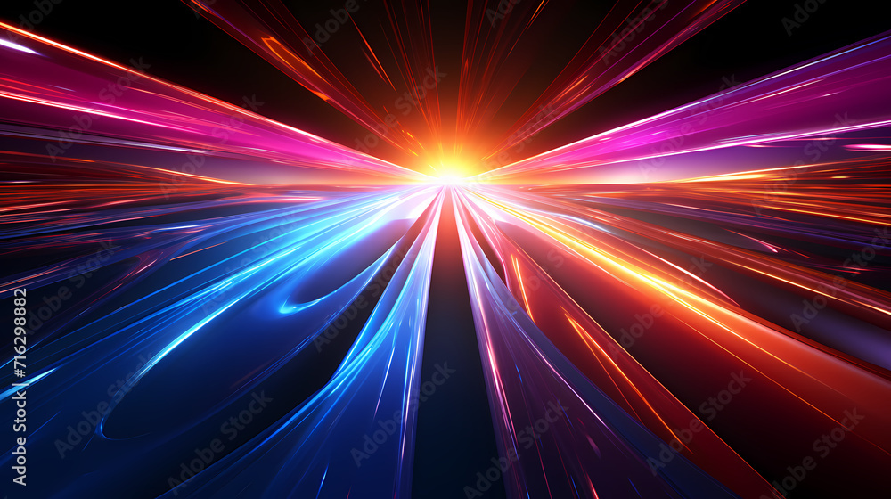 Obraz premium Neon speed abstract background, digital abstract background