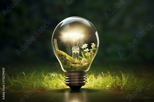 3D eco bulb with room for writing. Generative AI photo