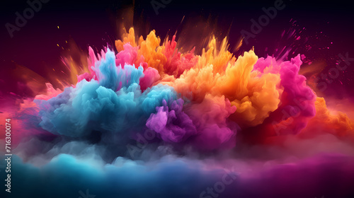 Dust explosion Holi background, Indian traditional festival