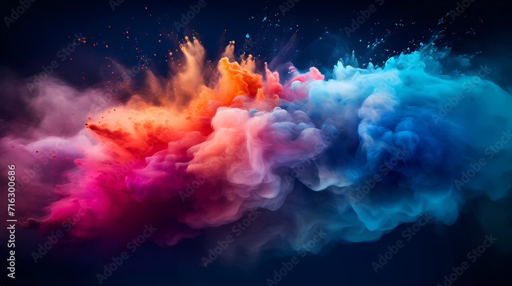 Dust explosion Holi background, Indian traditional festival