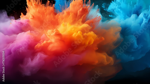 Dust explosion Holi background, Indian traditional festival © ma