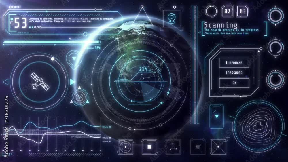 Infographics about satellite communications on the background of the earth. Infographics about satellite communications on the background of the earth.