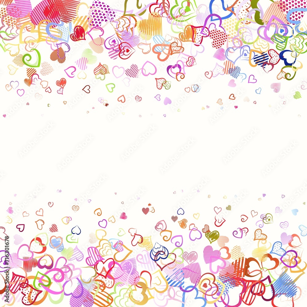 background from love hearts symbols with different size