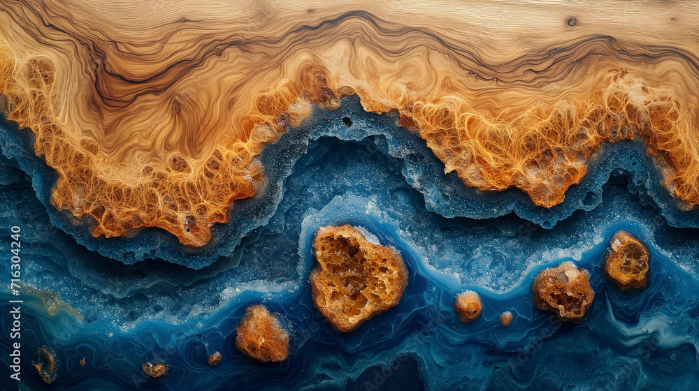 Abstract wood and colored epoxy resin texture background. Captivating image for printing. Contemporary art. Intricate details. Rich colors Abstract wood and colored epoxy resin texture background. Captivating image for printing. Contemporary art. Intricate details. Rich colors