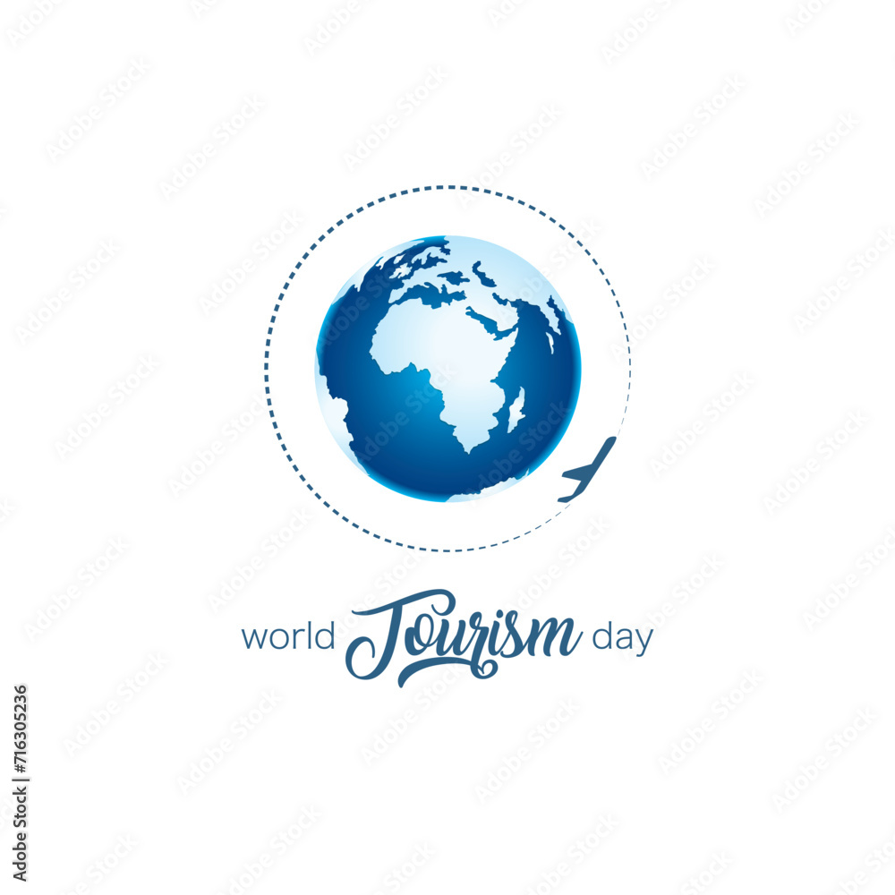 World Tourism Day. globe plane concept of World Tourism Day World Tourism Day. globe plane concept of World Tourism Day