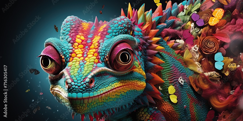 amazing colorful chameleon