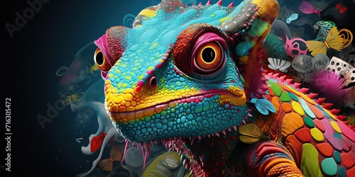 amazing colorful chameleon © Dament