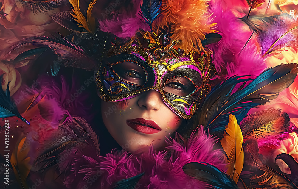 Obraz premium woman in carnival mask.