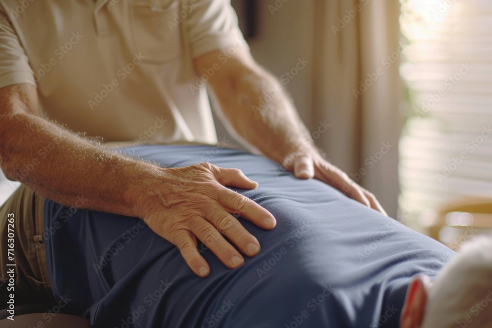 A man is receiving a soothing back massage in a peaceful room. Perfect for promoting relaxation and self-care. A man is receiving a soothing back massage in a peaceful room. Perfect for promoting relaxation and self-care.