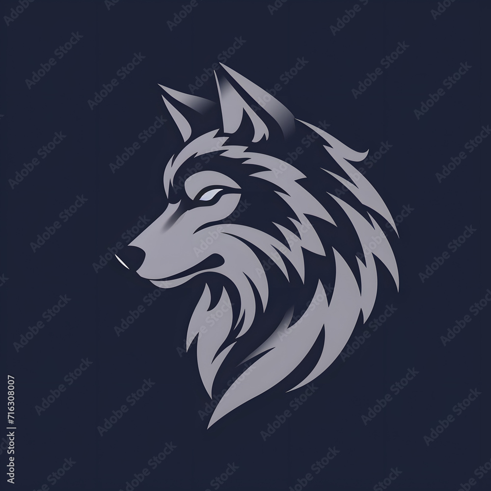 wolf logo illustration, Generative AI wolf logo illustration, Generative AI