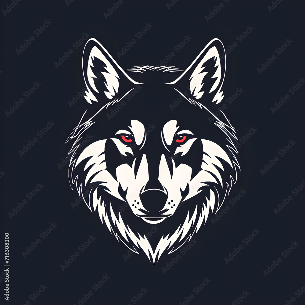 wolf logo illustration, Generative AI