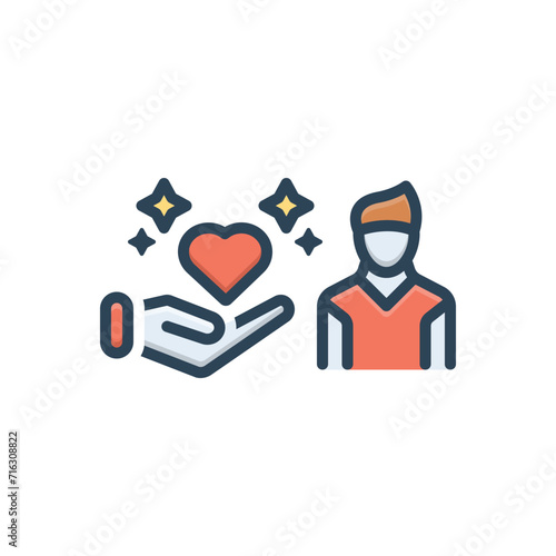 Color illustration icon for empathy