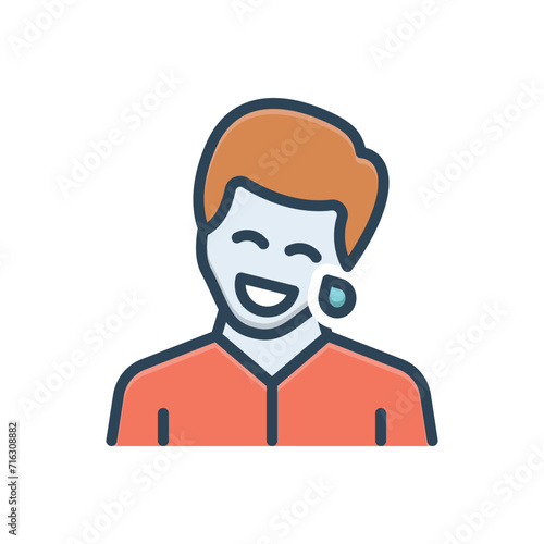 Color illustration icon for laugh