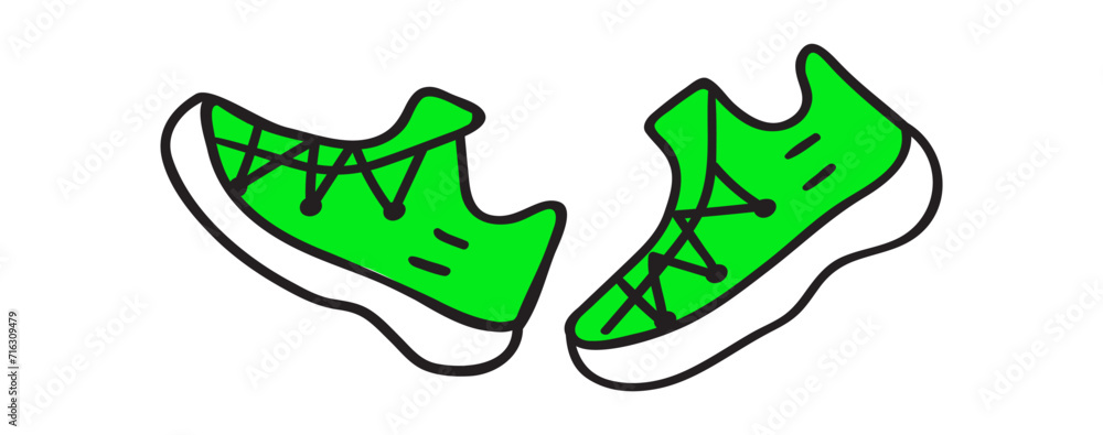 Modern fashion sneakers shoes. Flat design. Vector illustration on white background. Modern fashion sneakers shoes. Flat design. Vector illustration on white background.