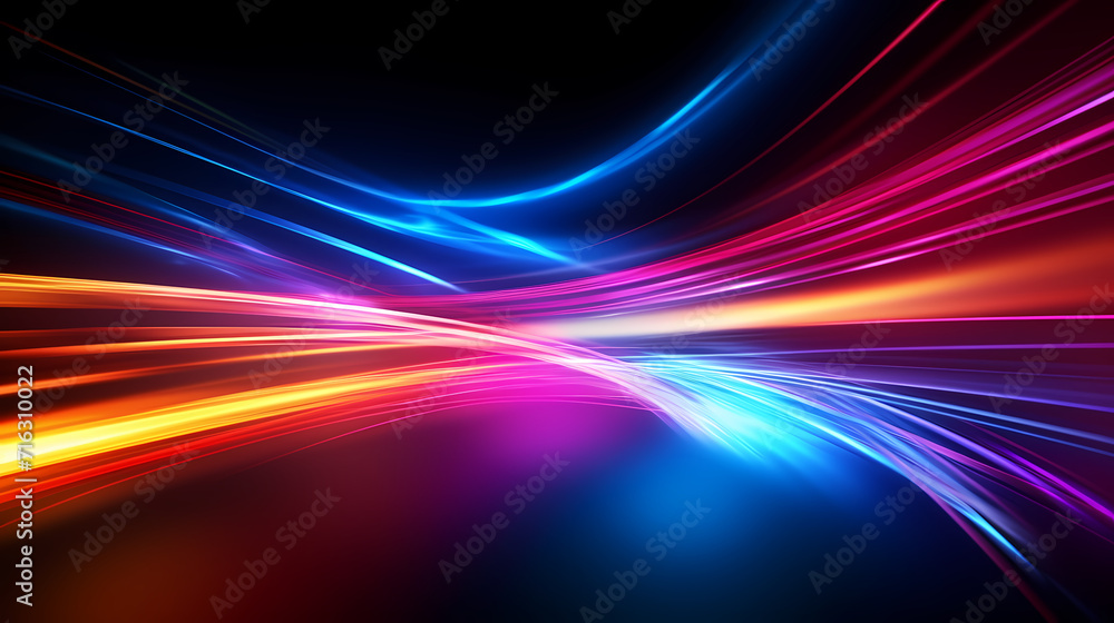 Glowing shiny lines effect vector background, technology lines background and light effect, 3D rendering