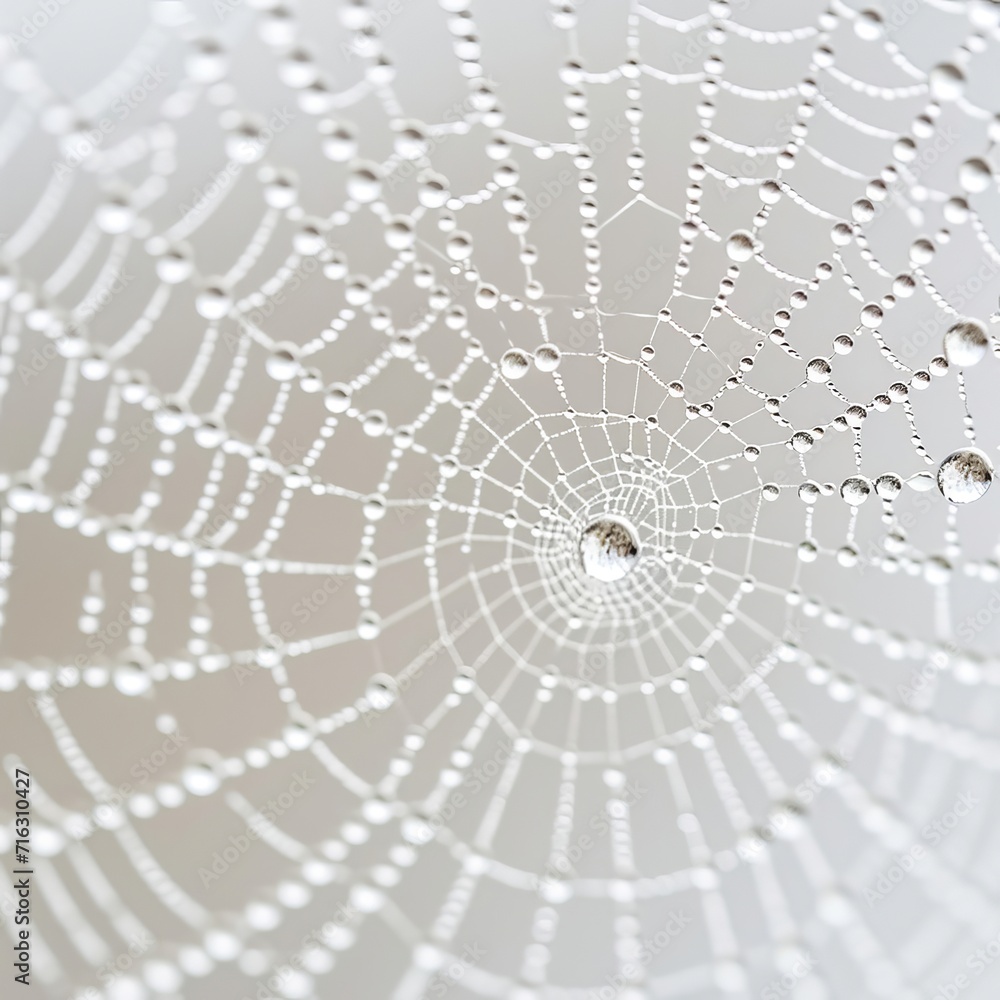 Spider Web With Water Drops - Delicate Natural Beauty Close-up