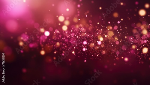 Neon Pink Abstract Sparkles Bokeh Background.