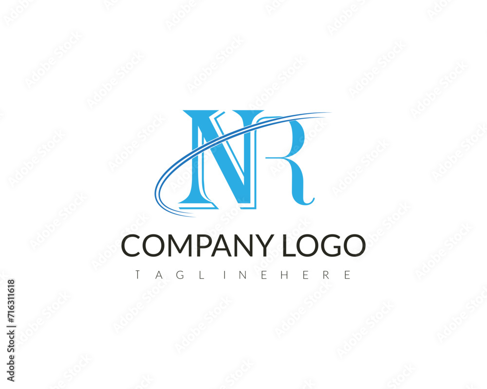 NR, RN Abstract Letters Logo Monogram