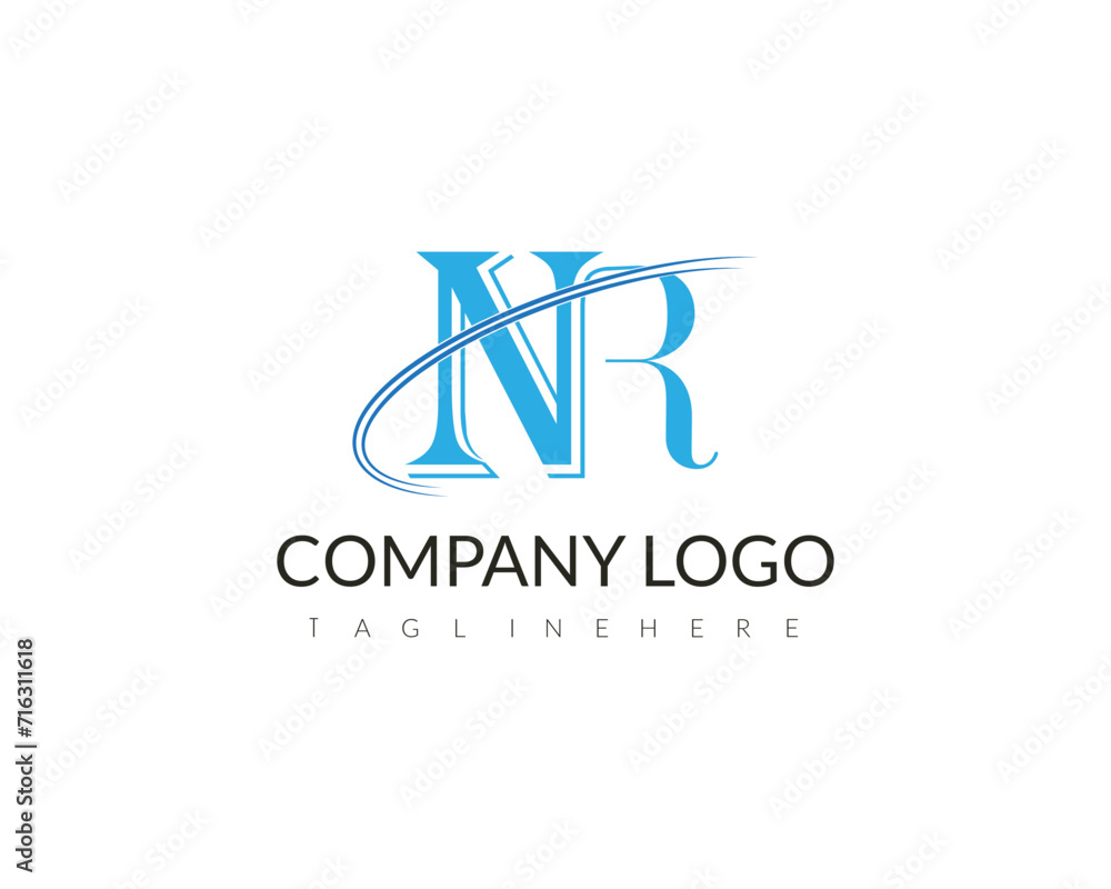 Obraz premium NR, RN Abstract Letters Logo Monogram