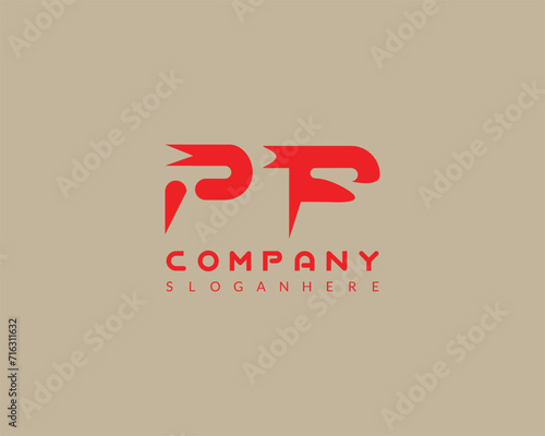 PP or P initial letter logo design vector