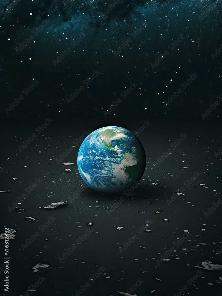 earth hour poster design, realistis , HD, copy Space - generative ai