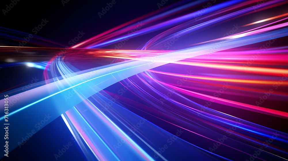 Glowing road speed lines, neon speed abstract background Glowing road speed lines, neon speed abstract background