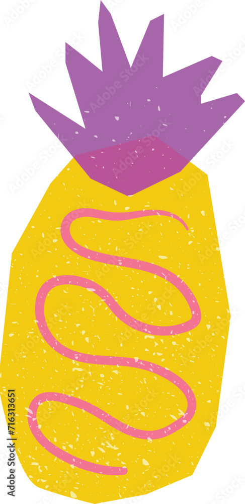 Pineapple Risograph Abstract Element Pineapple Risograph Abstract Element