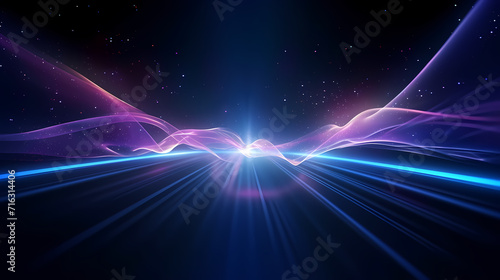 Glowing road speed lines, neon speed abstract background