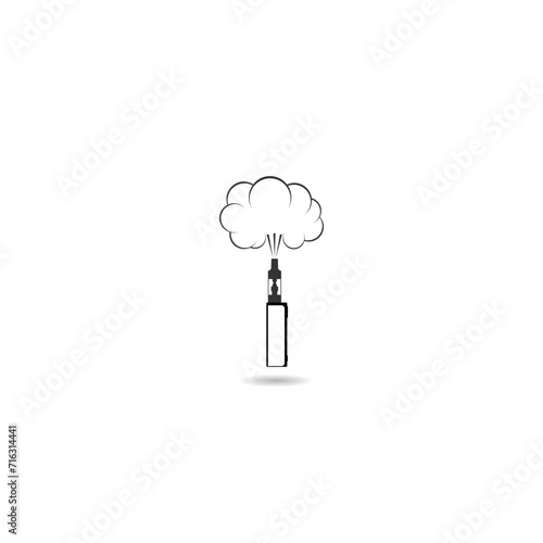 Logotype Electronic cigarette icon with shadow