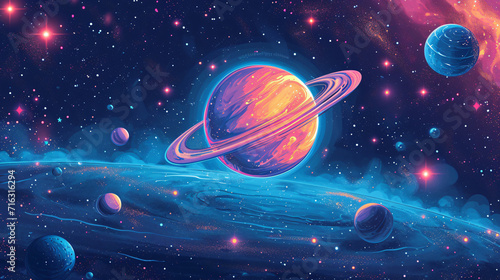 Smooth galaxy, star, and planet background