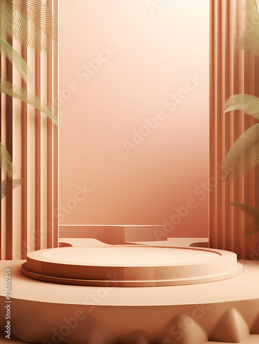 Modern round product advertising podium, booth, stage, product background, promotional event background © Derby