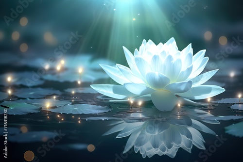 The lotus flower is white, very beautiful, with the right amount of light, making this lotus more beautiful in terms of viewing, wallpaper