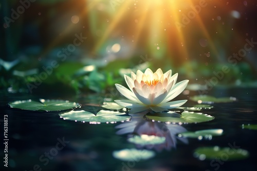 The lotus flower is white  very beautiful  with the right amount of light  making this lotus more beautiful in terms of viewing  wallpaper