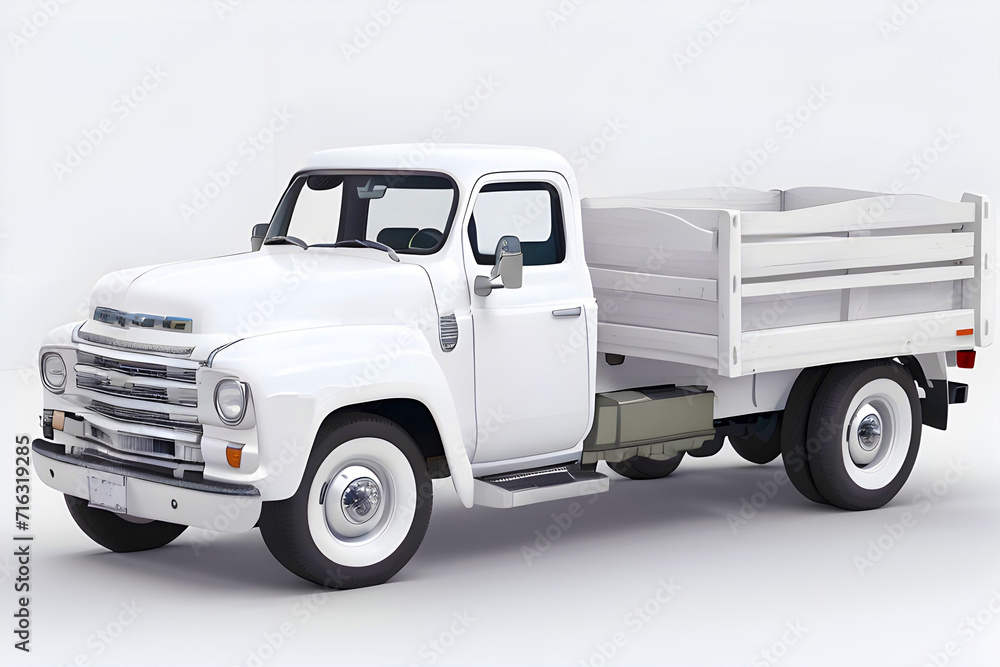 3D Truck on a white background