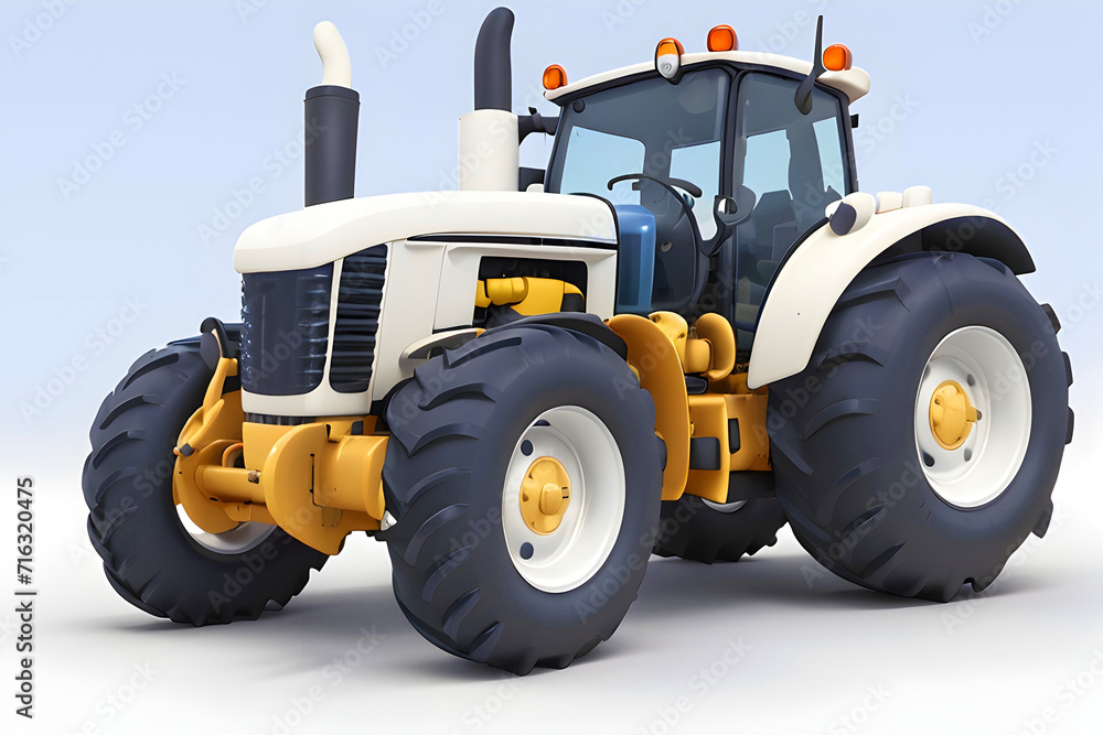 Obraz premium 3d tractor on an isolated white background